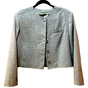Pendleton Vintage 100% Virgin Wool hidden Button Blazer Gray Womens 18 USA made